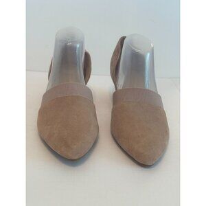 Eileen Fisher Shoes Pump Wedge Women 6.5 Hilly Suede Slip-On Comfort d'Orsay Tan